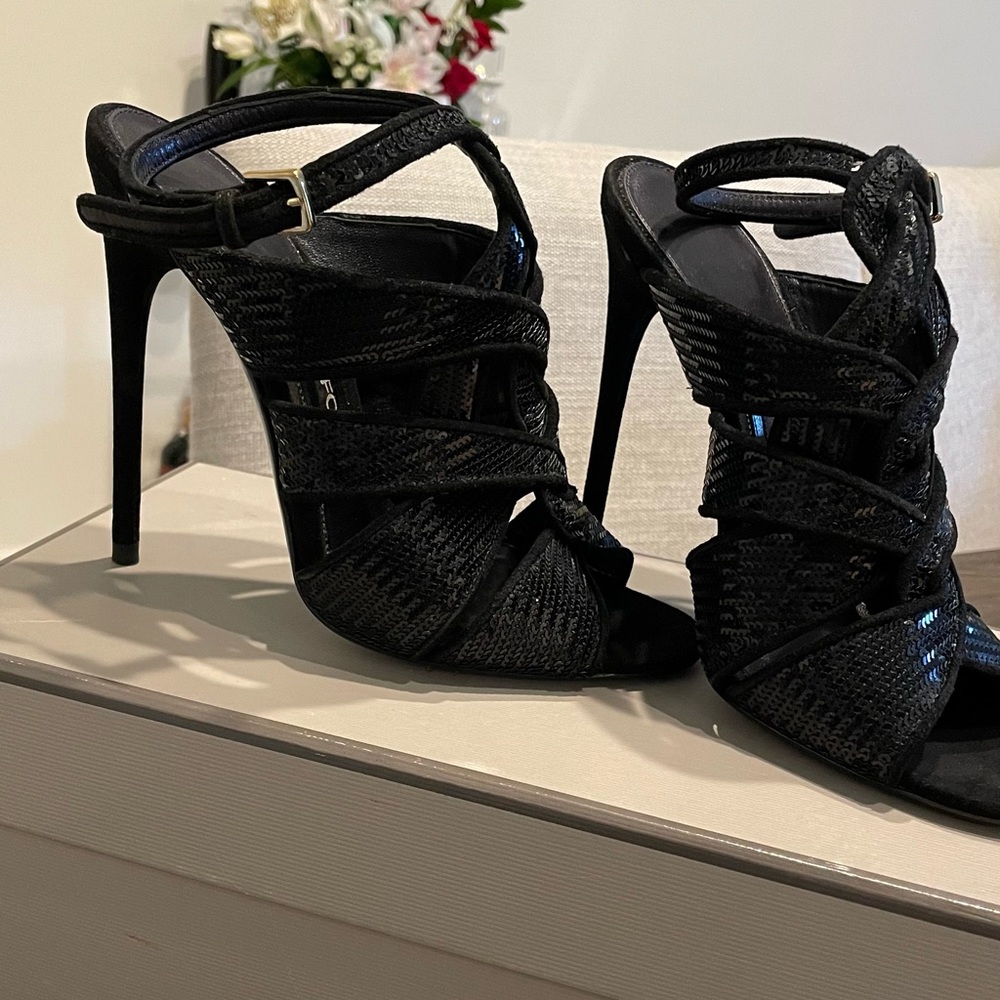 Tom Ford sequined black high heels - Picture 2 of 13